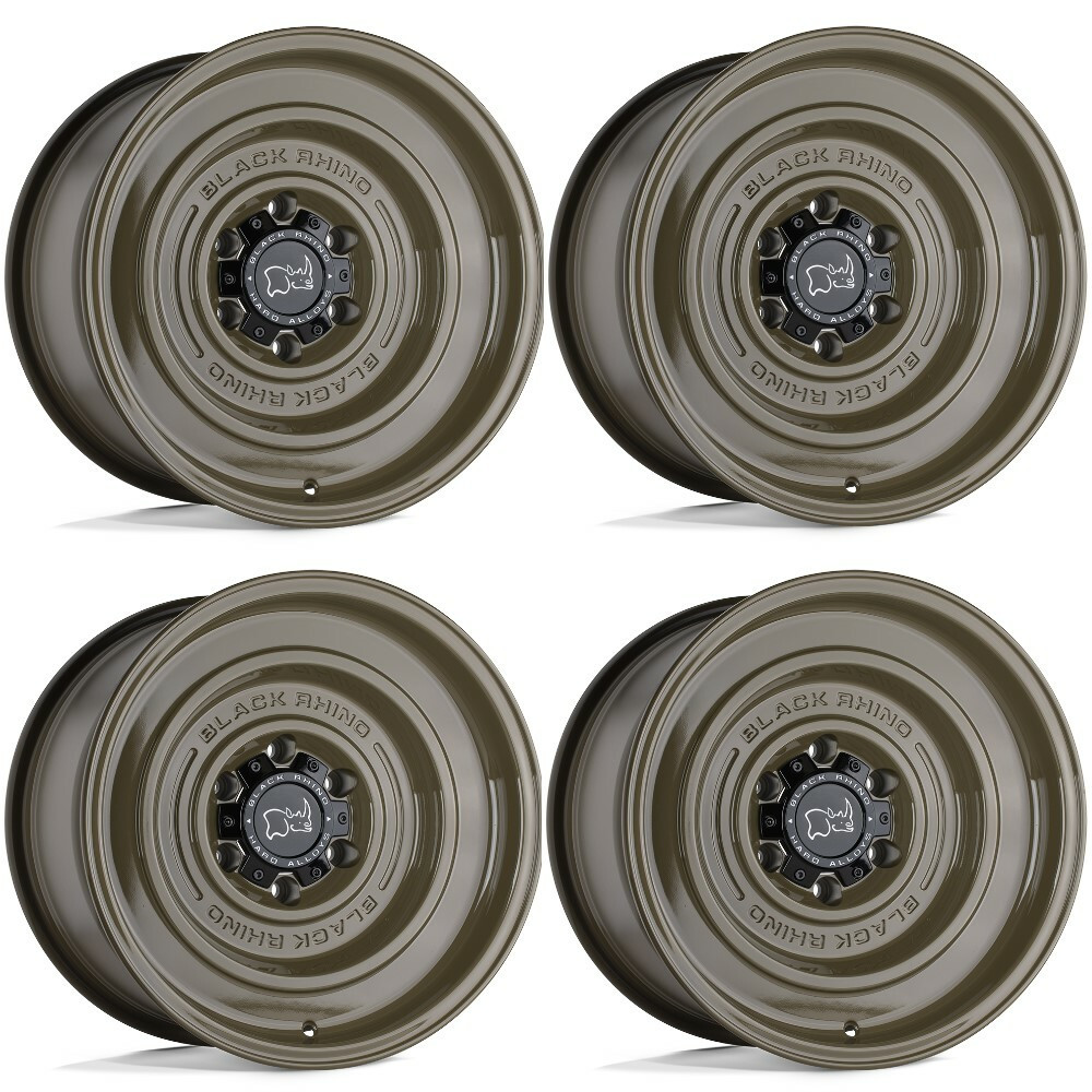 Set 4 Black Rhino Solid 17x9.5 5x5 Gloss Alligator Green Wheels 17" -18mm Rims