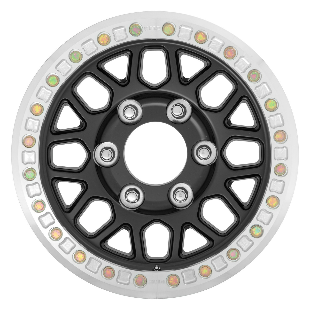 Set 4 20" KMC KM234 Grenade Desert Beadlock 20x9 8x6.5 Satin Black Wheels -12mm