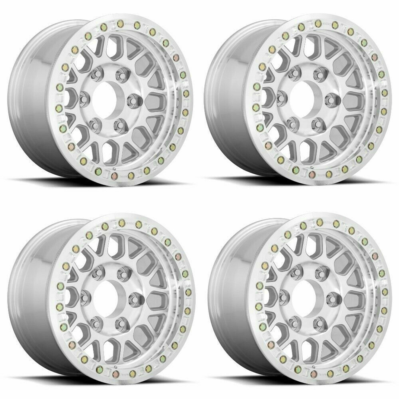 Set 4 KMC KM234 Grenade Desert Beadlock 20x9 5x5 Machined Wheels 20" -12mm Rims