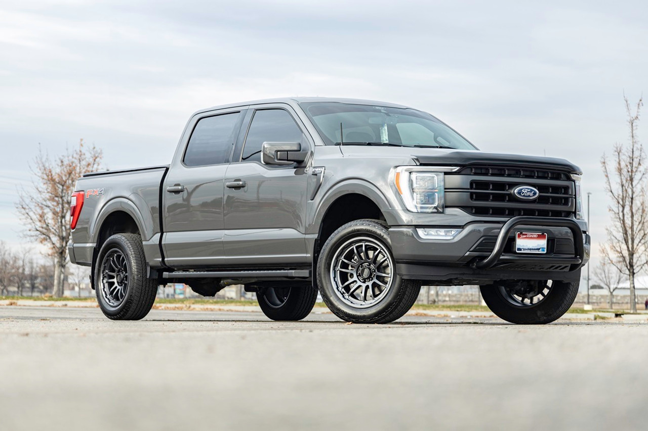 Set 4 KMC KM727 Wrath 17x8.5 6x5.5 Matte Anthracite Wheels 17" -10mm Rims
