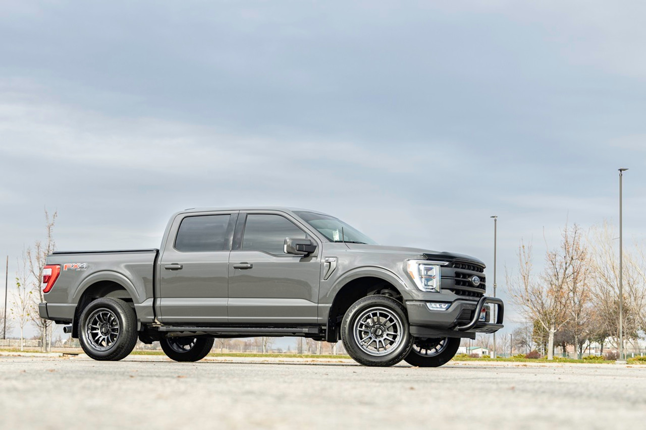 Set 4 KMC KM727 Wrath 17x8.5 6x5.5 Matte Anthracite Wheels 17" -10mm Rims