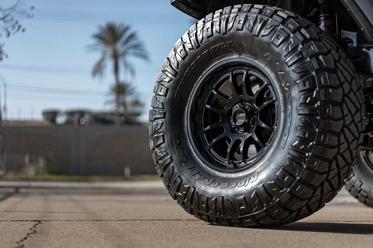Set 4 KMC KM727 Wrath 20x9 5x5 Satin Black Wheels 20" 0mm Rims