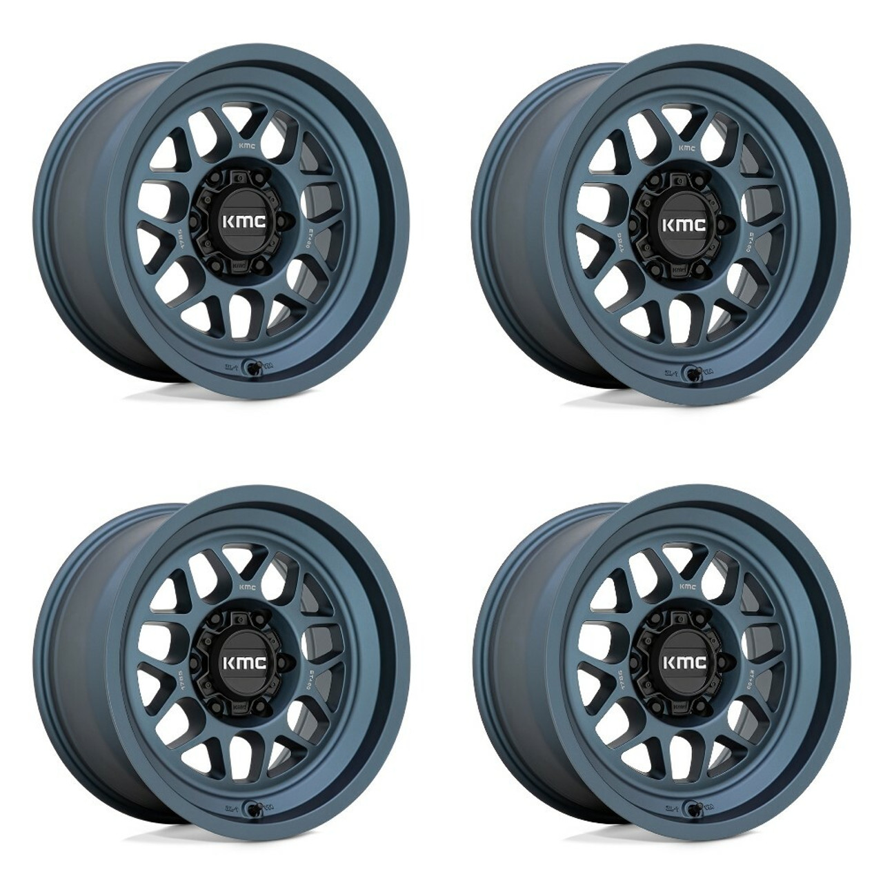Set 4 KMC KM725 Terra 20x9 5x5 Metallic Blue Wheels 20" -12mm Rims