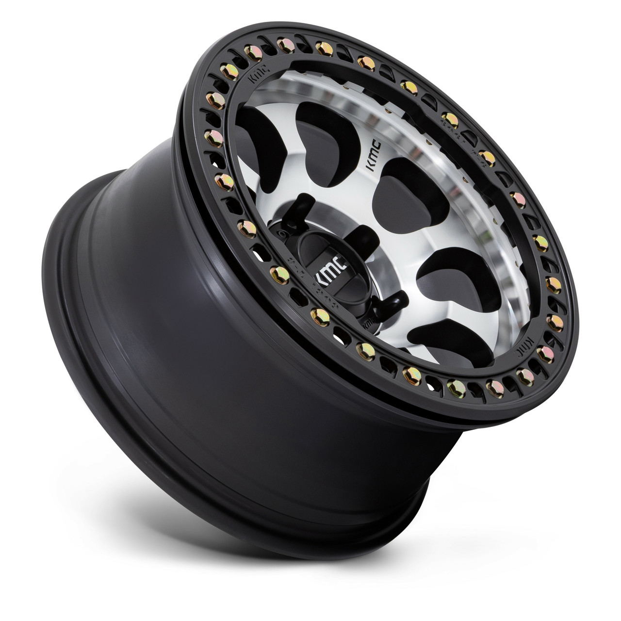 KMC KM237 Riot Beadlock 17x9 6x135 Machined Black Windows Black Wheel 17" -12mm