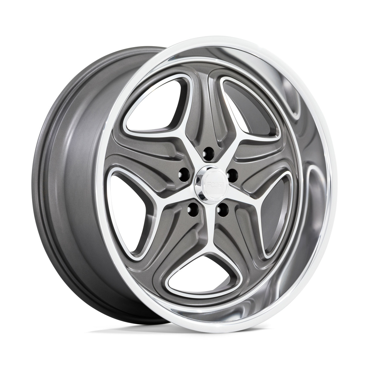 22" Foose 1PC F172 Merlot 22x10.5 5x4.75 Anthracite Machined Wheel 6mm Rim