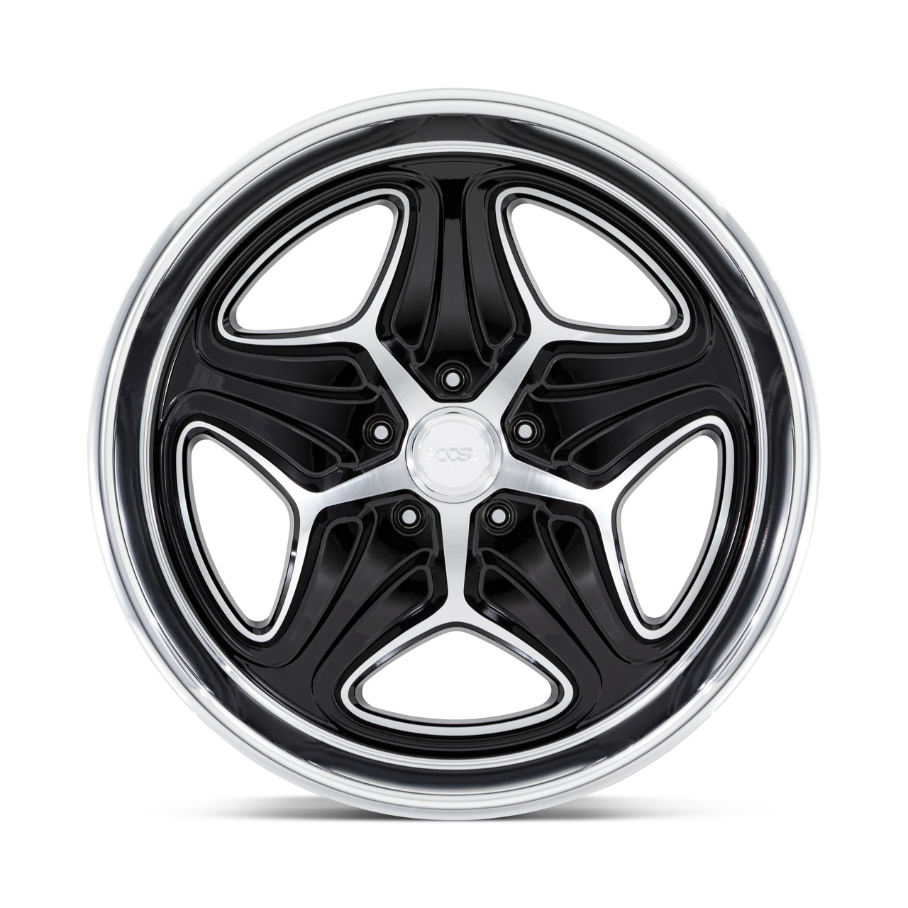 22" Foose 1PC F171 Merlot 22x10.5 5x5 Gloss Black Machined Wheel 6mm Rim