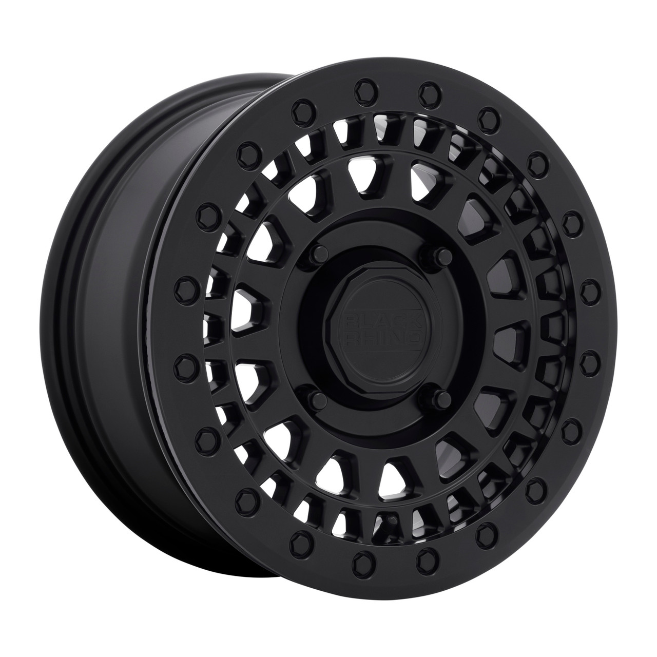 Set 4 Black Rhino Powersports Parker Utv Beadlock 15x7 4x110 Black Wheels 15"