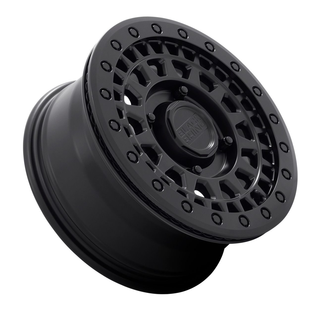 Set 4 Black Rhino Powersports Parker Utv Beadlock 15x7 4x110 Black Wheels 15"