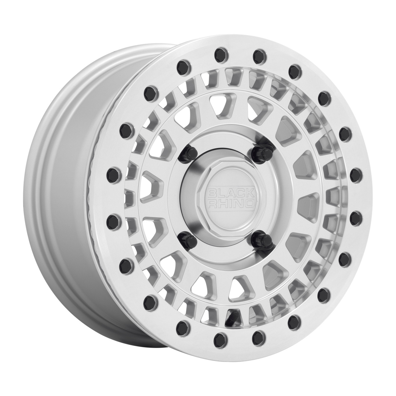 Set 4 Black Rhino Powersports Parker Beadlock 14x7 4x110 Silver Wheels 14" Set 4 Black Rhino Powersports Parker Beadlock 14x7 4x110 Silver Wheels 14"