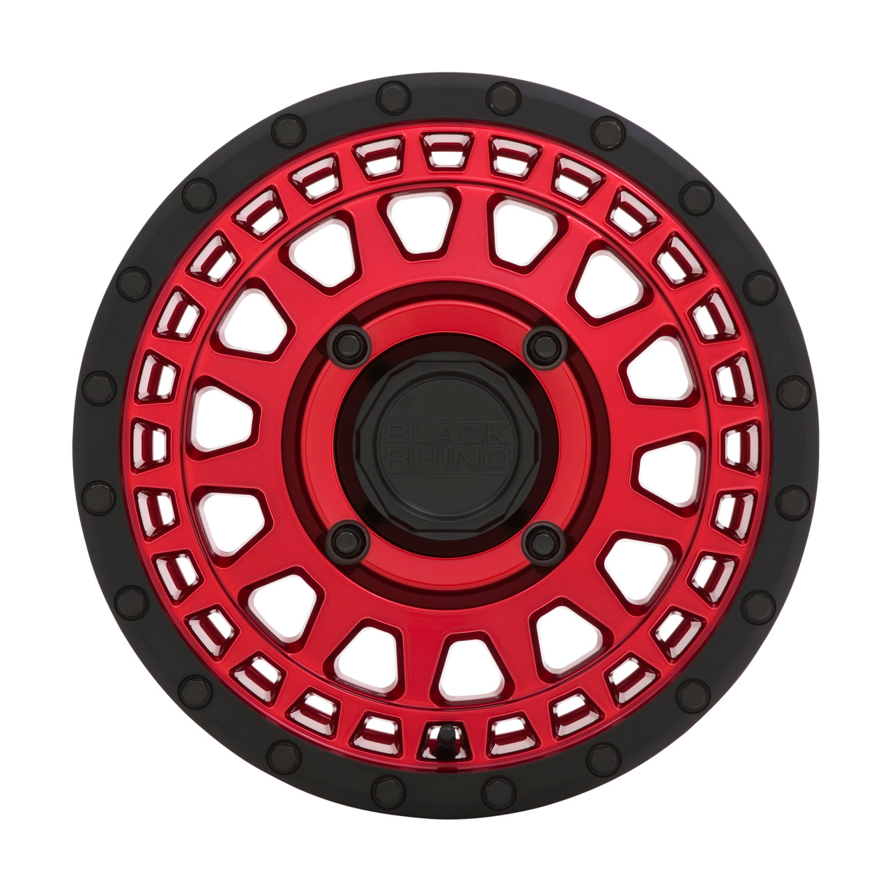 Set 4 Black Rhino Powersports Parker Utv 15x7 4x110 Red Black Wheels 15" 51mm