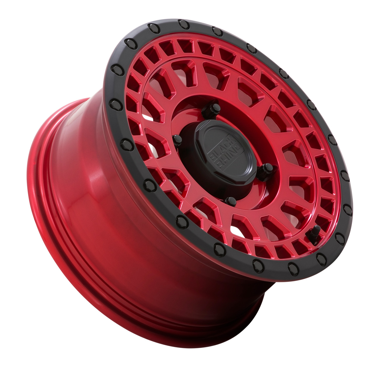 Set 4 Black Rhino Powersports Parker Utv 15x7 4x110 Red Black Wheels 15" 51mm