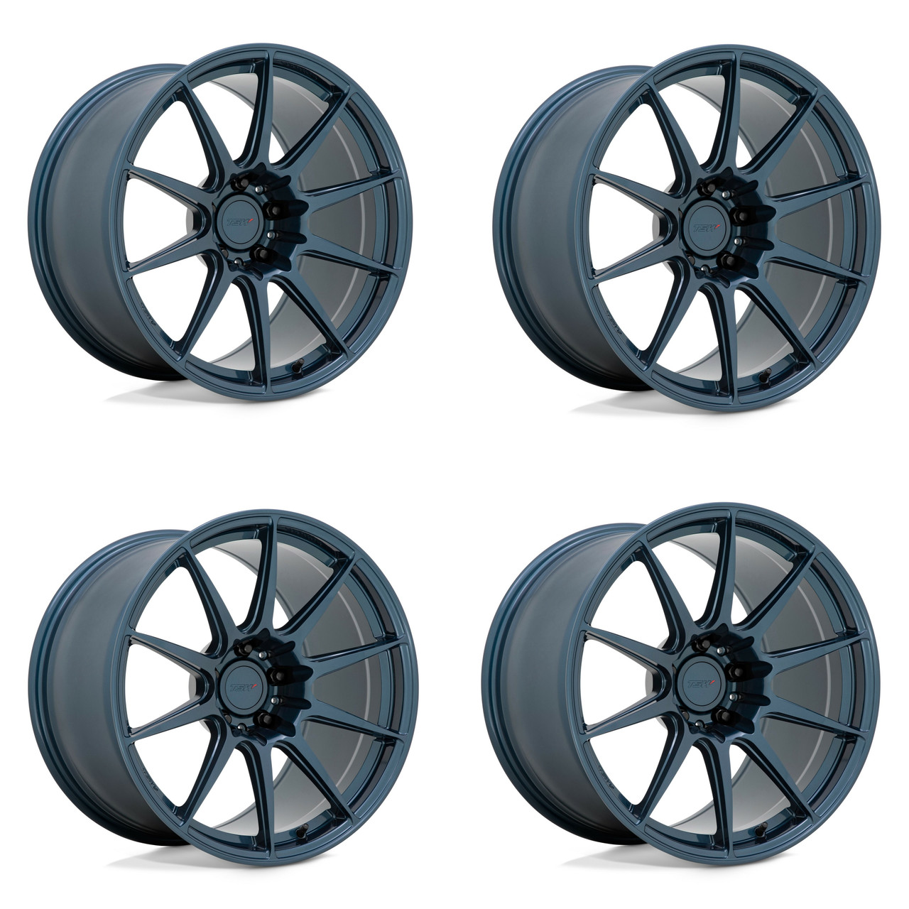 Set 4 TSW Kemora 18x9.5 5x4.5 Gloss Dark Blue Wheels 18" 38mm Rims