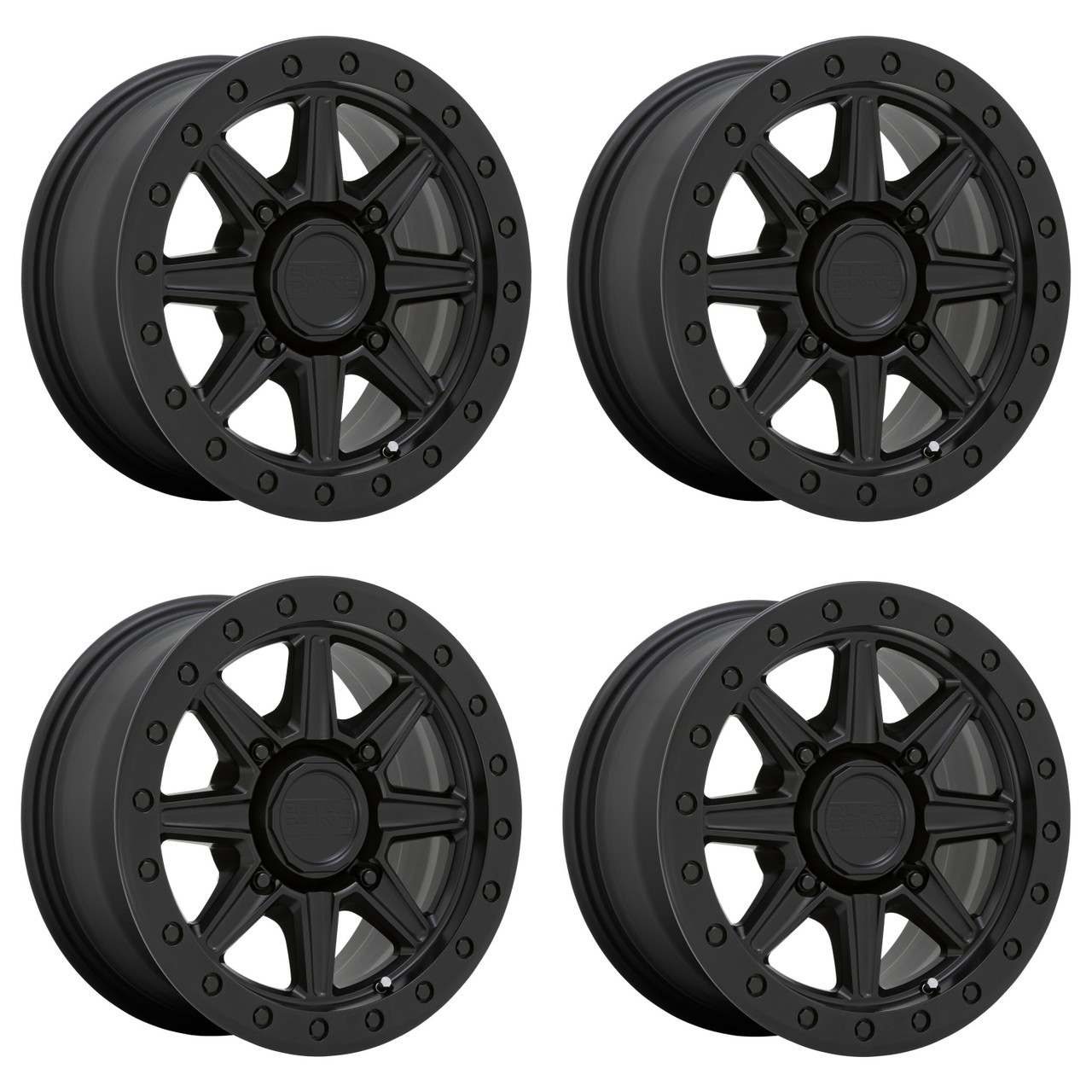 Set 4 Black Rhino Powersports Webb Utv 15x7 4x110 Matte Black Wheels 15" 36mm Set 4 Black Rhino Powersports Webb Utv 15x7 4x110 Matte Black Wheels 15" 36mm