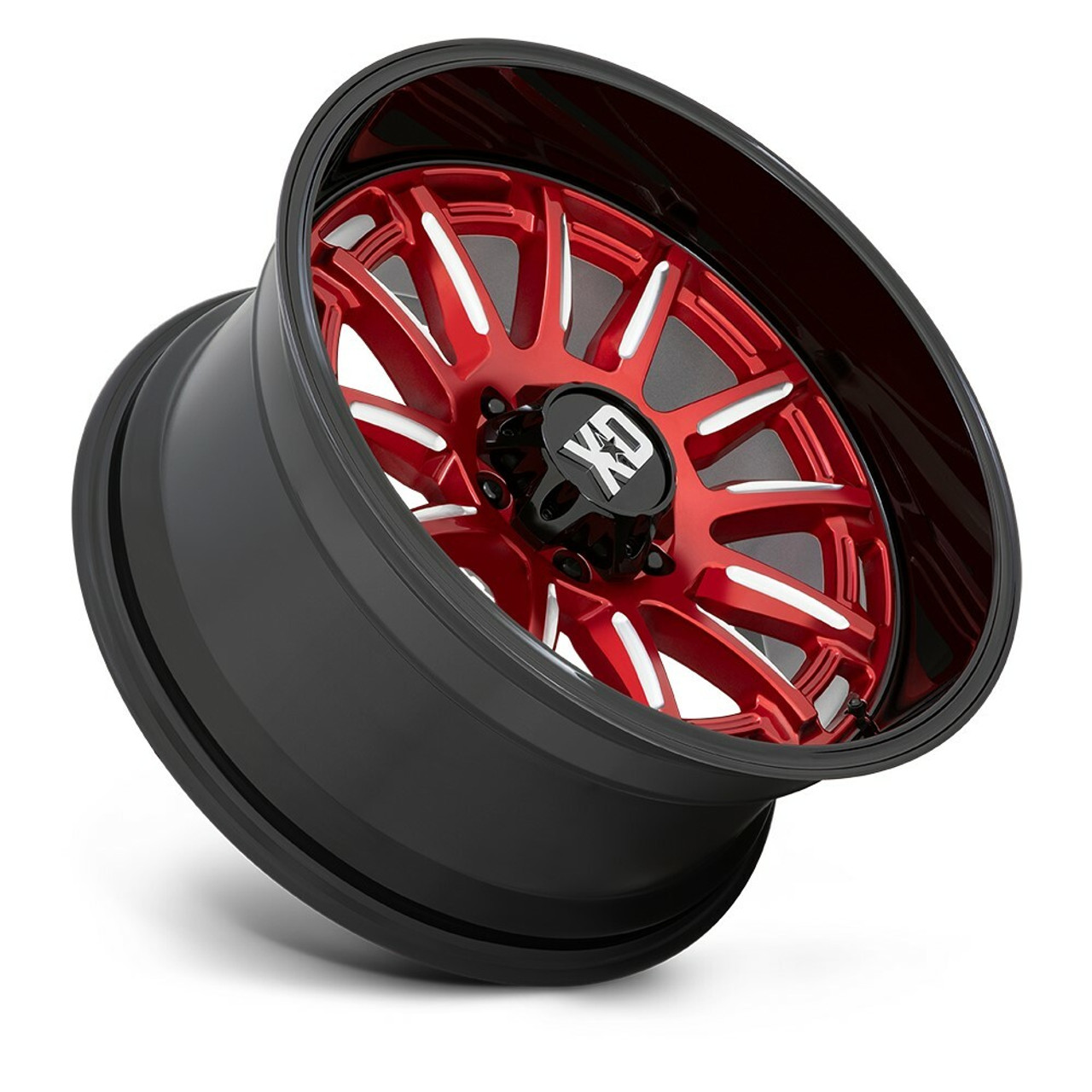 Set 4 XD XD865 Phoenix 20x9 6x135 Candy Red Milled With Black Lip Wheels 20" 0mm