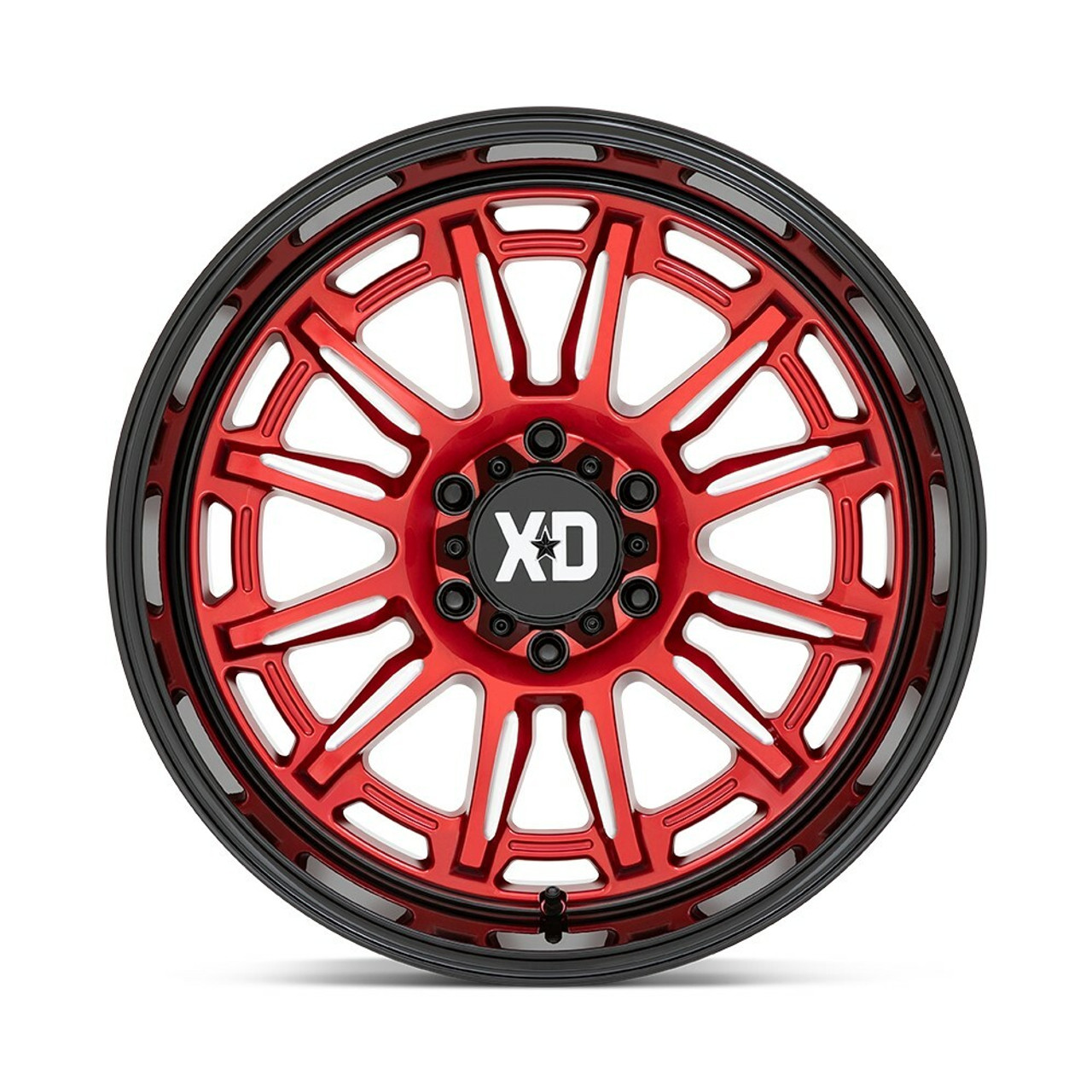 Set 4 XD XD865 Phoenix 20x9 6x135 Candy Red Milled With Black Lip Wheels 20" 0mm