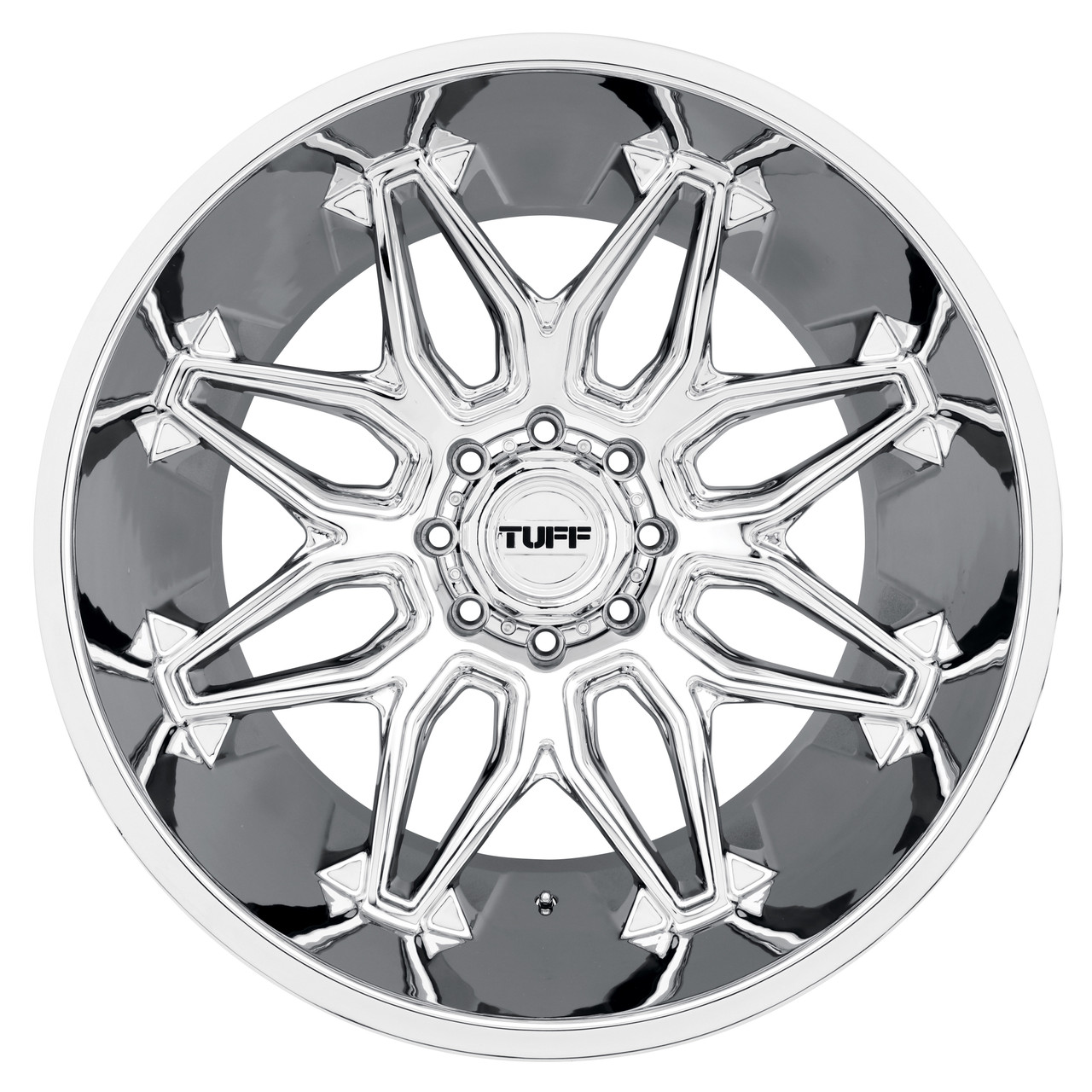 Set 4 24" Tuff T4B Chrome Wheels 6x5.5 -72mm Lifted For Chevy GMC Cadillac Rims
