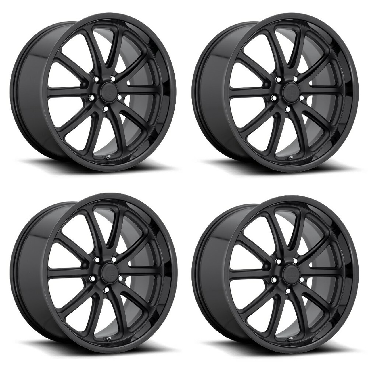Set 4 US Mag U123 Rambler 22x11 5x5 Gloss Black Matte Black Wheels 22" 18mm Set 4 US Mag U123 Rambler 22x11 5x5 Gloss Black Matte Black Wheels 22" 18mm