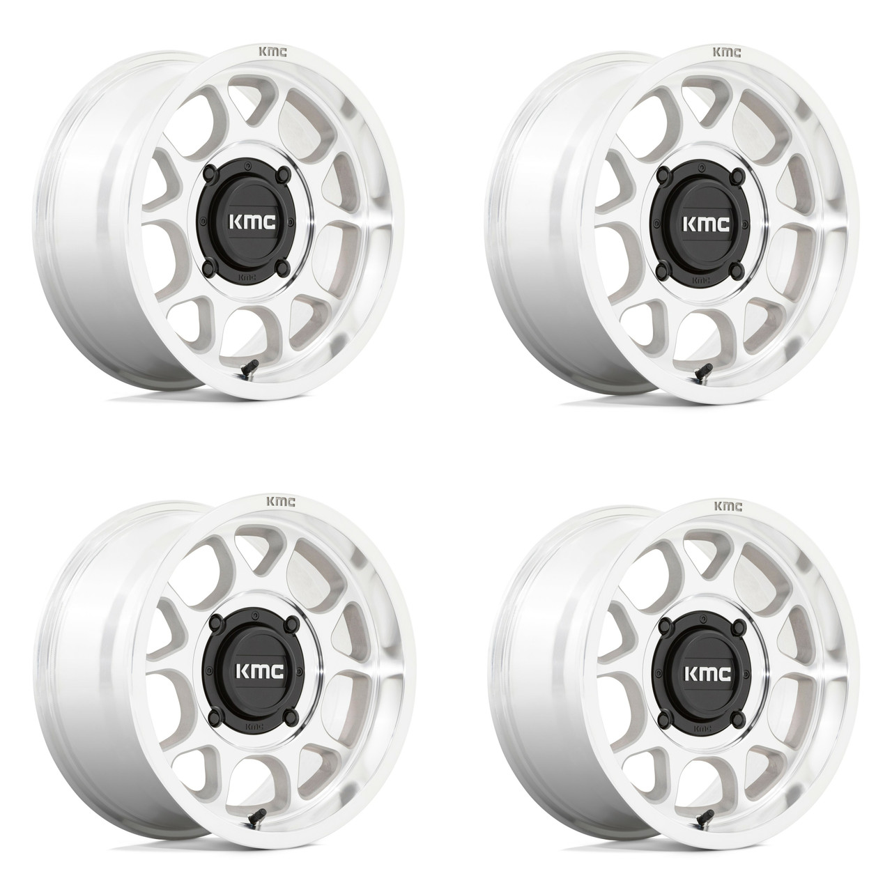 Set 4 KMC Powersports KS137 Toro S Utv 15x7 4x137 Machined Wheels 15" 10mm Rims