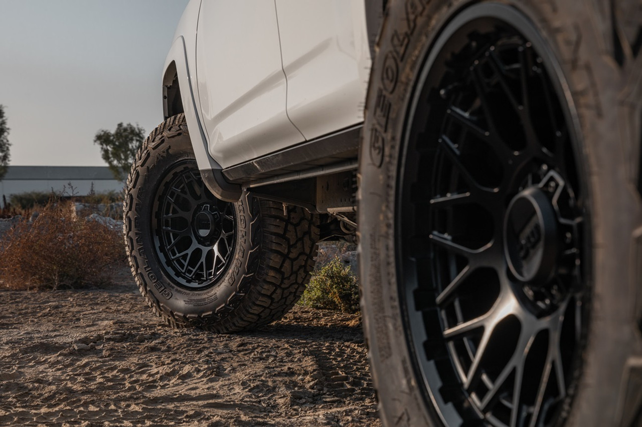 Set 4 KMC KM722 Technic 17x8.5 6x5.5 Satin Black Wheels 17" 0mm Rims