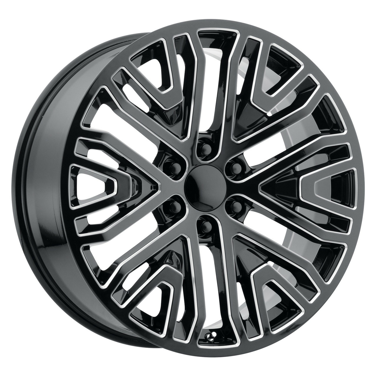 Set 4 Performance Replicas PR197 20x9 6x5.5 Gloss Black Milled Wheels 20" 24mm