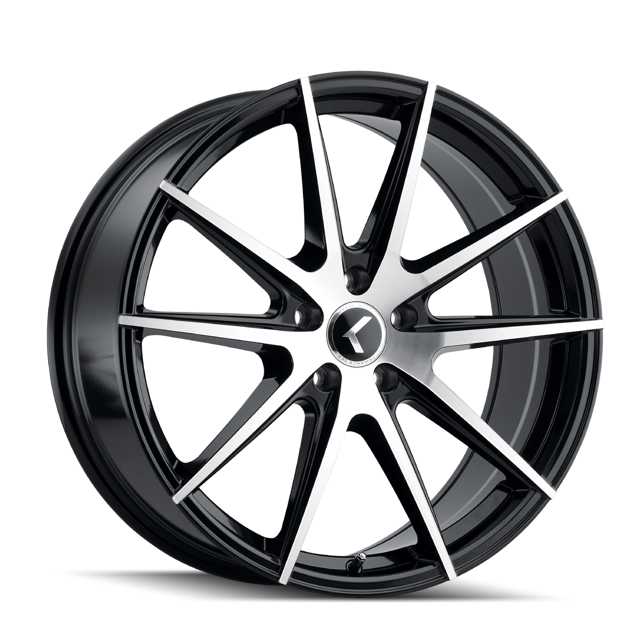 Set 4 17" Kraze Turismo 17x8 Black Machined 5x115 Wheels 38mm Performance Rims