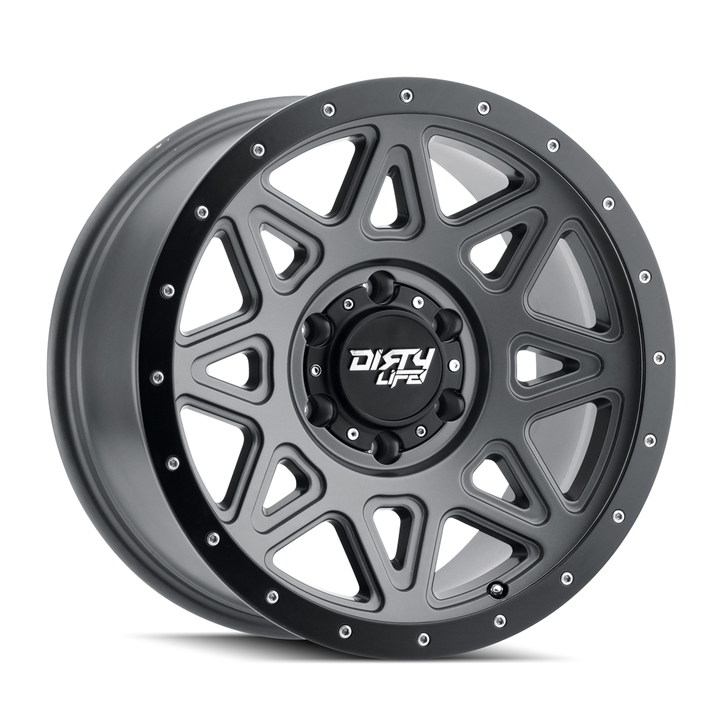 18" Dirty Life Theory 18x9 Matte Gunmetal W Simulated Ring 6x135 Wheel 0mm Rim