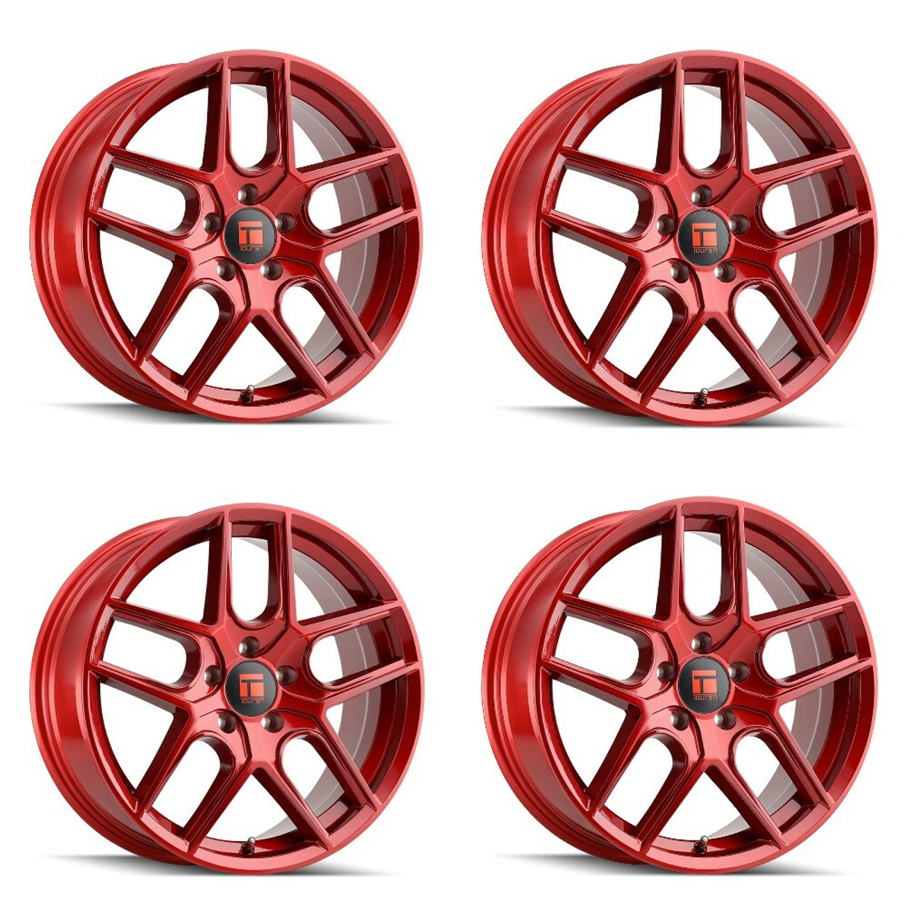 Set 4 18" Touren TR79 18x8 CRimsson Candy Red 5x4.5 Wheels 35mm Rims
