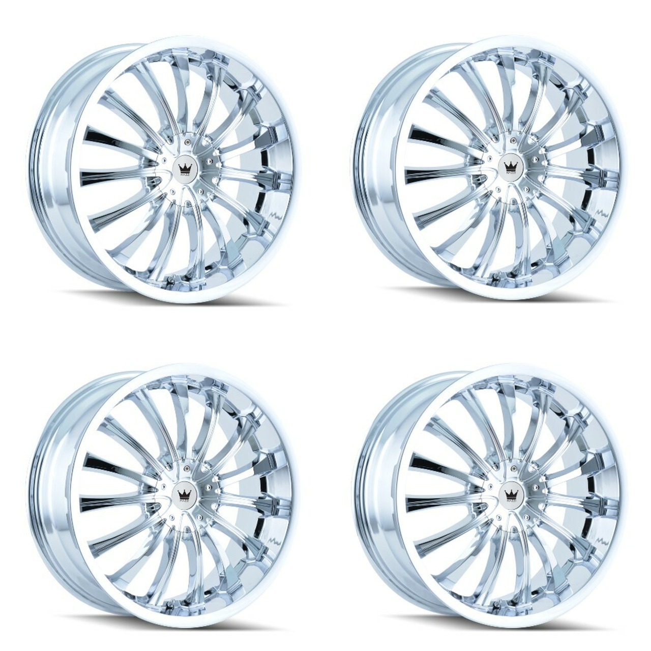 Set 4 20" Mazzi Hype 20x8.5 Chrome 5x112 5x120 Wheels 40mm Car Suv Rims