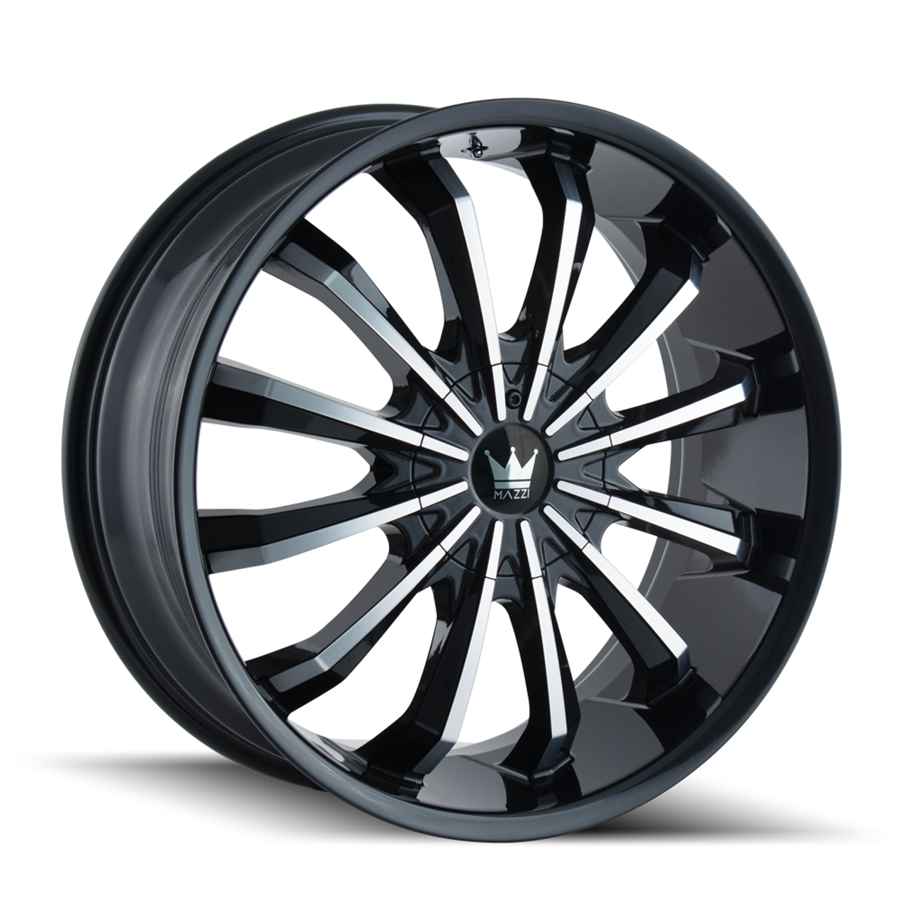 Set 4 24" Mazzi Fusion 24x9.5 Black Machined 5x5 5x5.5 Wheels 18mm Truck Suv Rim