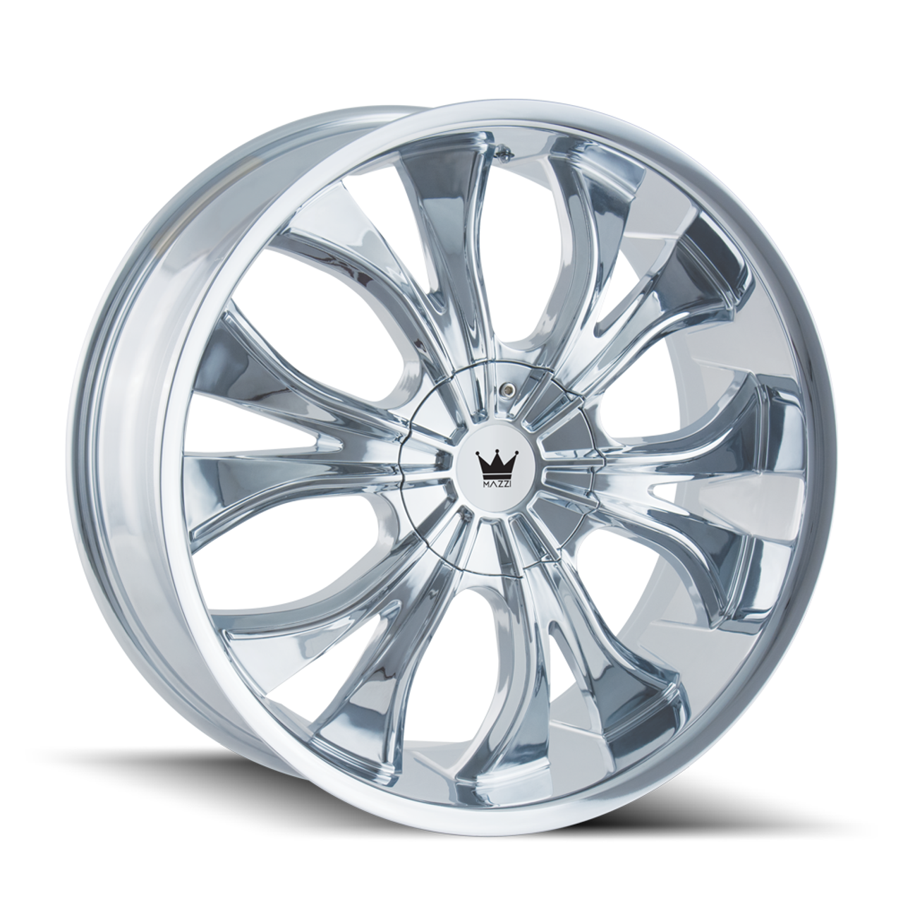 Set 4 22" Mazzi Hustler 22x9.5 Chrome 6x135 6x5.5 Wheels 30mm Rims