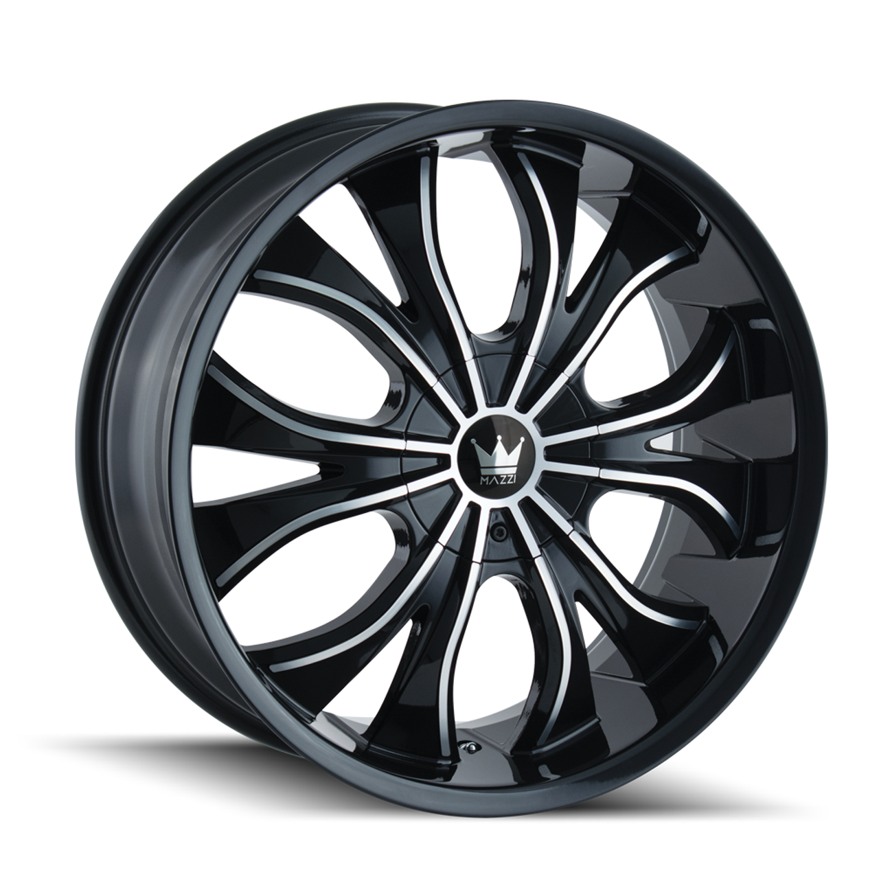 22" Mazzi Hustler 22x9.5 Black Machined 5x115 5x120 Wheel 18mm Car Suv Rim