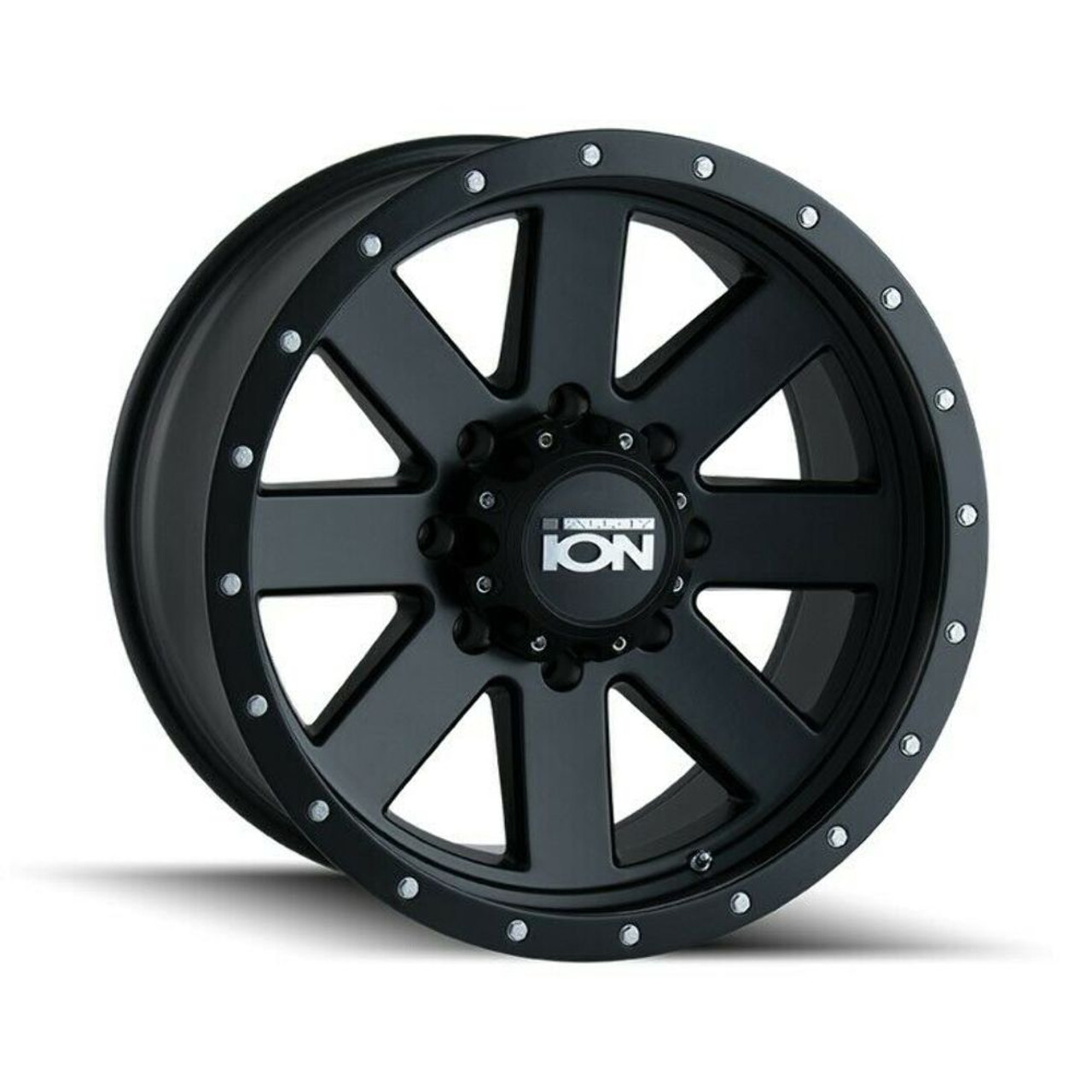 20" Ion 134 20x10 Matte Black Black Beadlock 6x5.5 Wheel -19mm Rim