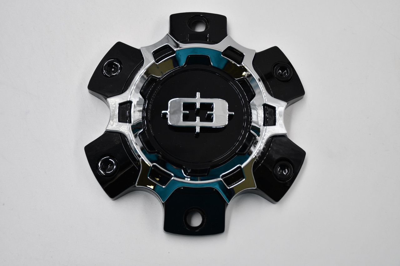 Vision 348 349 404 409 C404GB-6V Gloss Black Chrome Wheel Center Cap 6x135 6x5.5