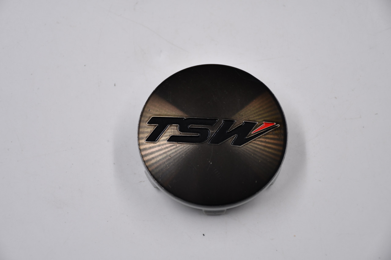 TSW Machined Dark Gray w/ Black & Red Logo Center Cap PC-G18 2.375" Fits 5/114.3mm Bolt Patterns Wheel Hub Cap