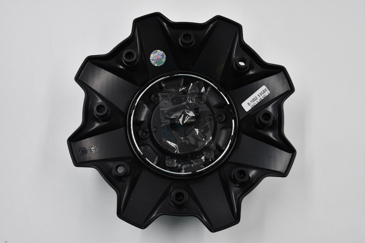 Fuel Off Road Gloss Black w/ Chrome Logo & Gloss Black Cosmetic Screws Wheel Center Cap Hub Cap B-1002-53GBR 8.5" 8 Lug
