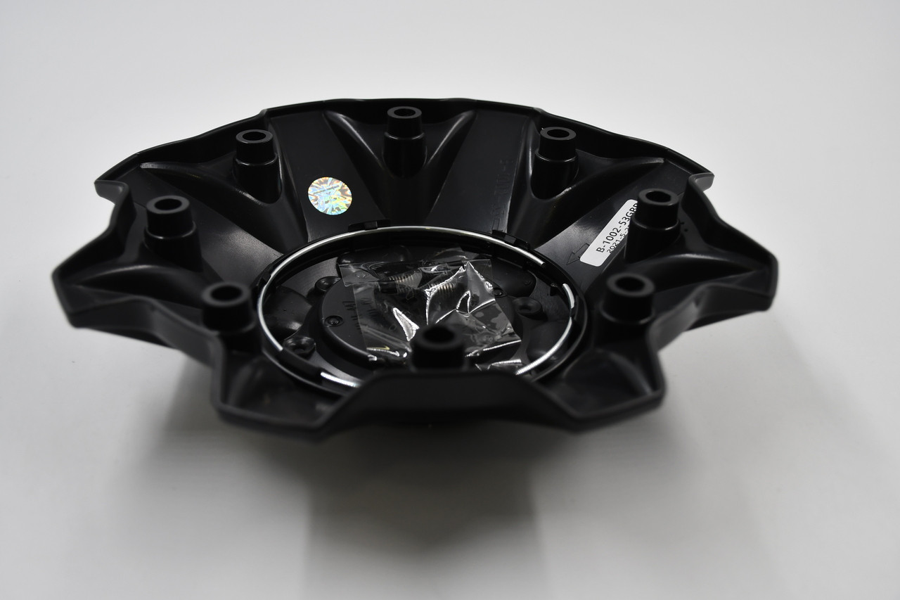 Fuel Off Road Gloss Black w/ Chrome Logo & Gloss Black Cosmetic Screws Wheel Center Cap Hub Cap B-1002-53GBR 8.5" 8 Lug