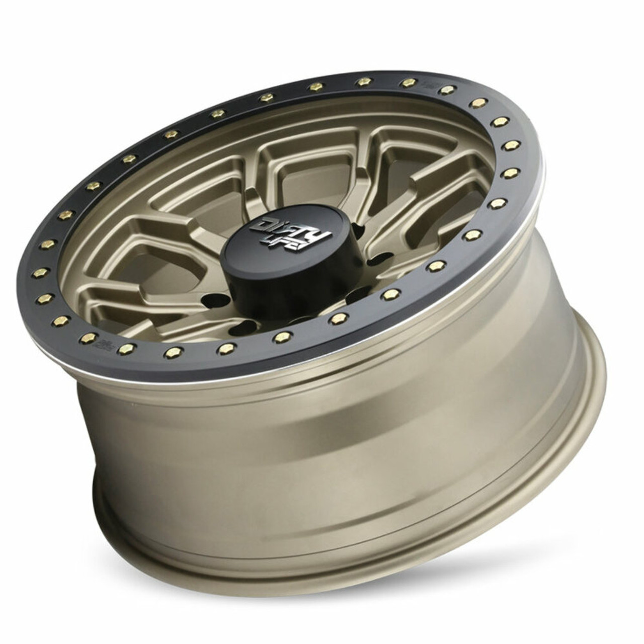 Set 4 17" Dirty Life Dt-1 17x9 Satin Gold W Simulated Ring 8x170 Wheels -12mm