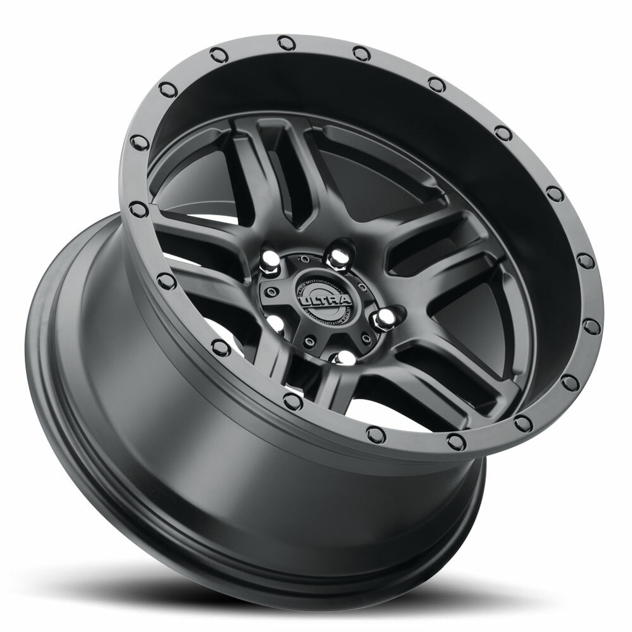 17" Ultra 258SB Prowler Jeep 17x9 5x4.5 Satin Black Wheel -12mm Lifted Truck Rim