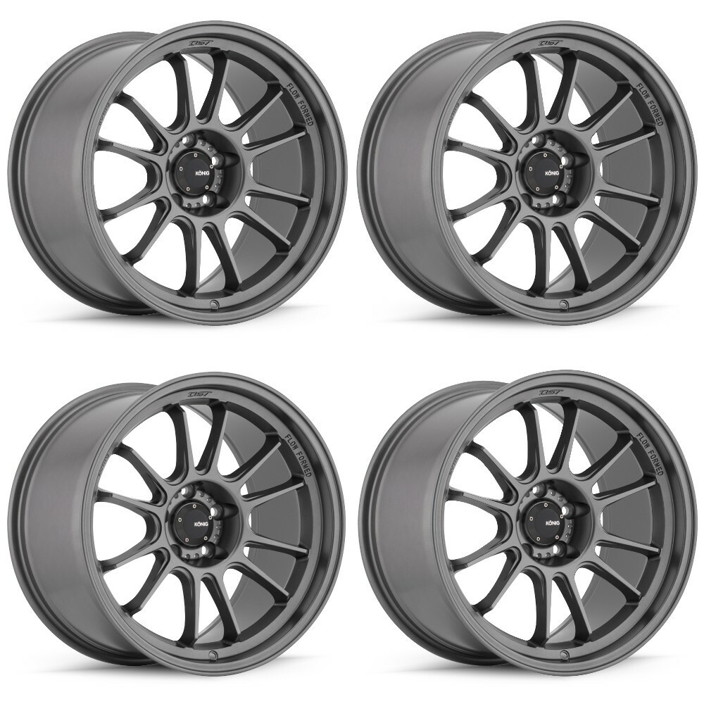 Set 4 18" Konig 47MG Hypergram Matte Grey 18x8.5 Wheels 5x4.5 35mm Street Rims