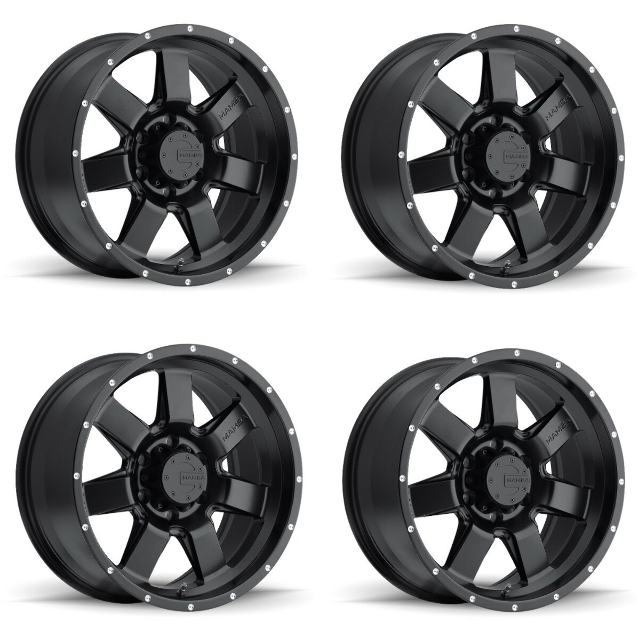 Set 4 17" Mamba 586B M14  17x9 Wheels 5x5.50 +19mm