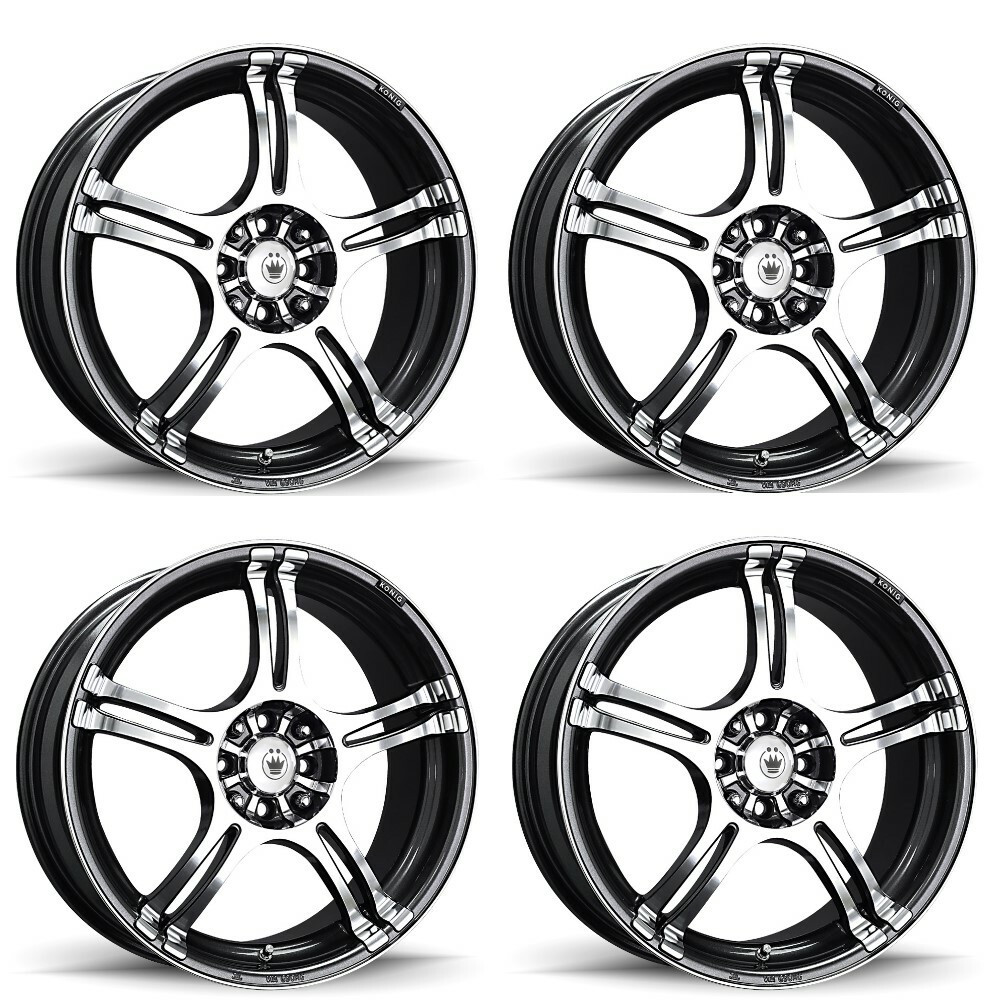 Set 4 13" Konig 48A Incident 13x5.5 Wheels 4x100 4x4.5 38mm Rims 48A-1N53D04386