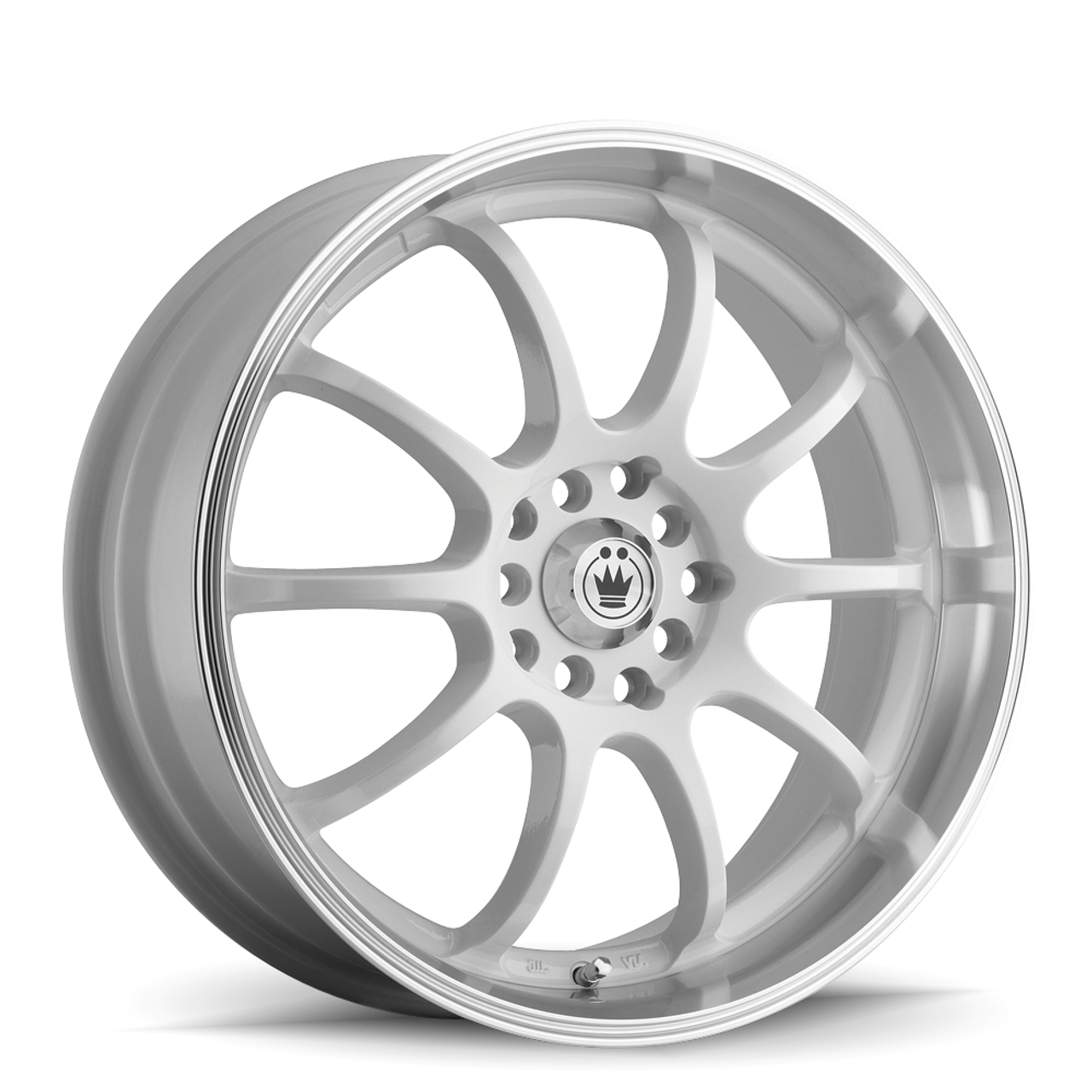 16" Konig 26W Lightning 16x7 4x100/4.5 Gloss White Machined Lip Wheel 40mm Rim