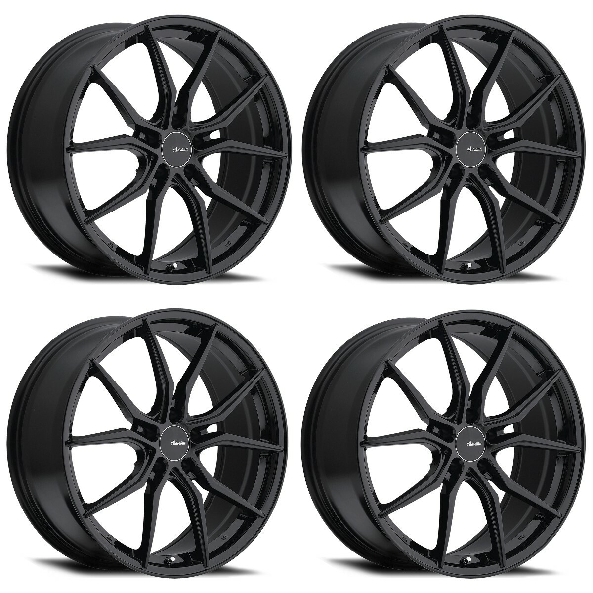 Set 4 19" Advanti Racing 80B Hybris 19x8.5 Matte Black Wheels 5x115 Rim +40mm