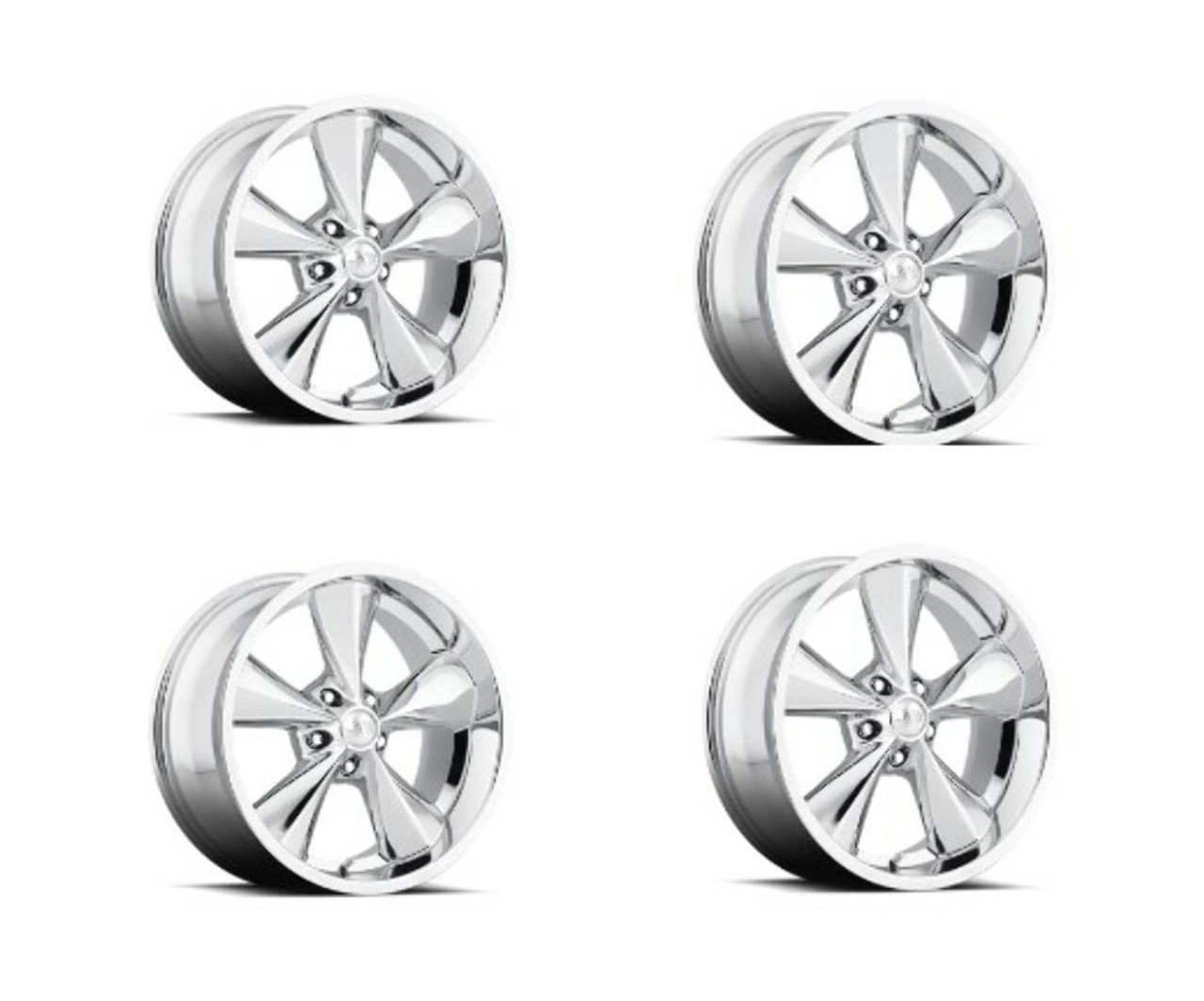 Set 4 17" Boyd Coddington BC1P Junkyard Dog  17x8 Wheels 5x4.75 +00mm