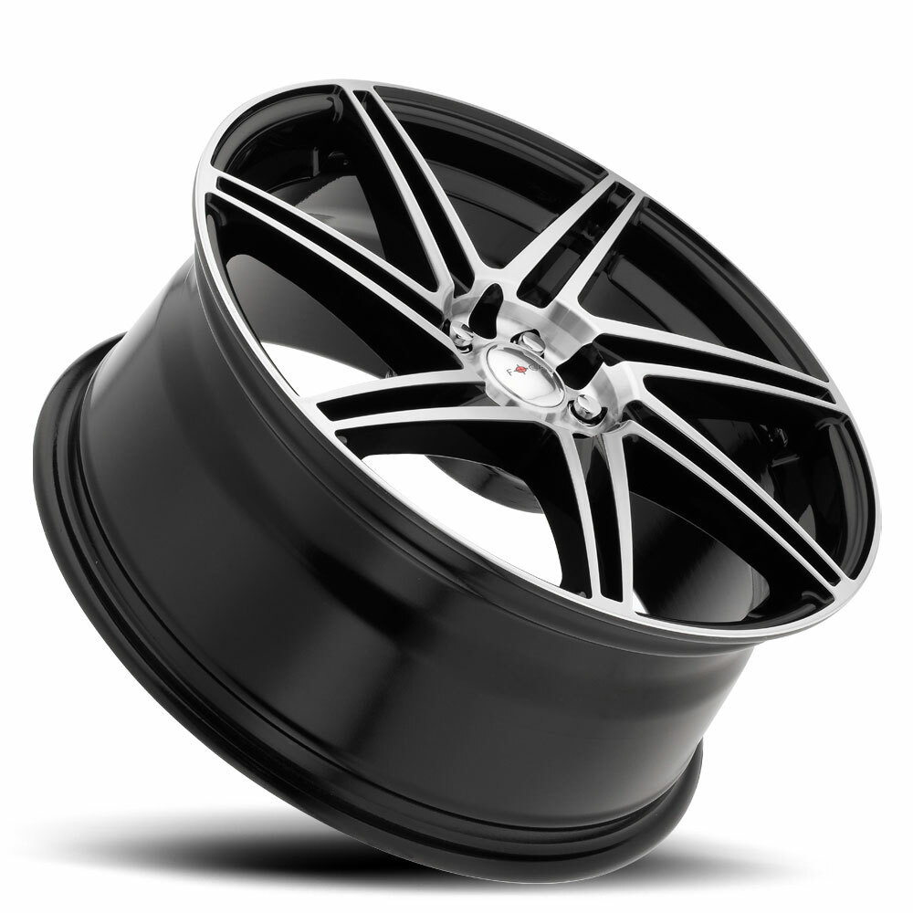 18" Focal 449U F-14 18x8 5x100/4.5 Gloss Black Diamond Cut Face Wheel 40mm Rim
