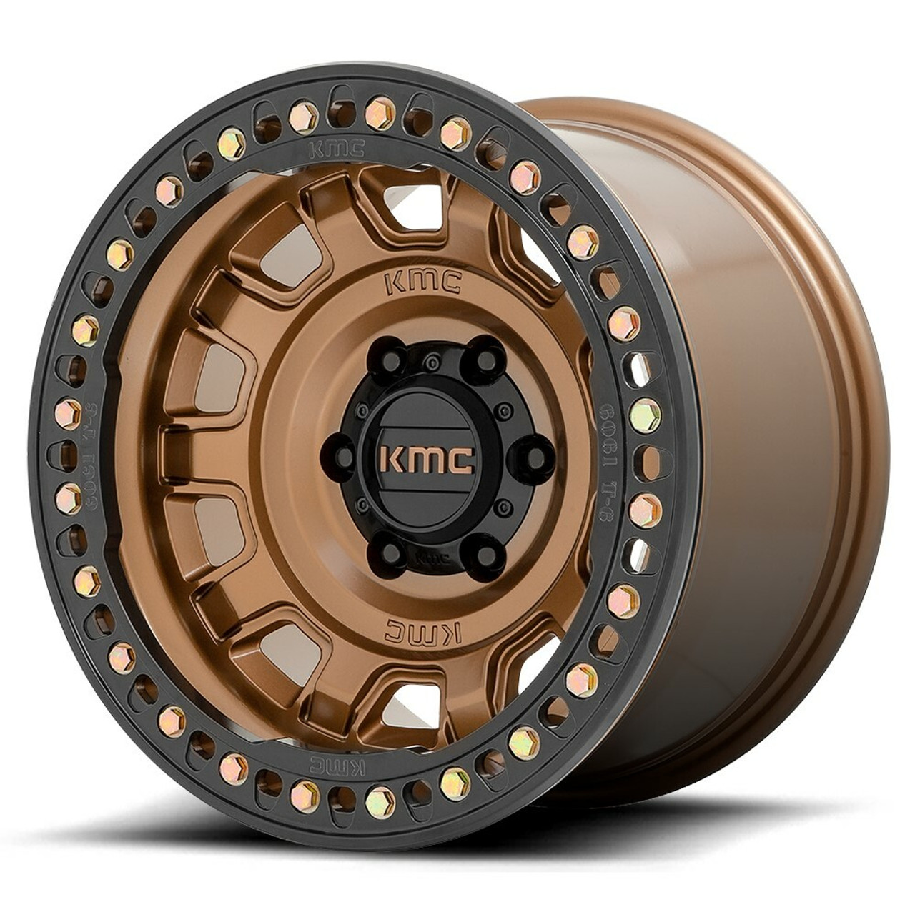 Set 4 KMC KM236 Tank Beadlock 17x9 6x5.5 Matte Bronze Wheels 17" -15mm Rims