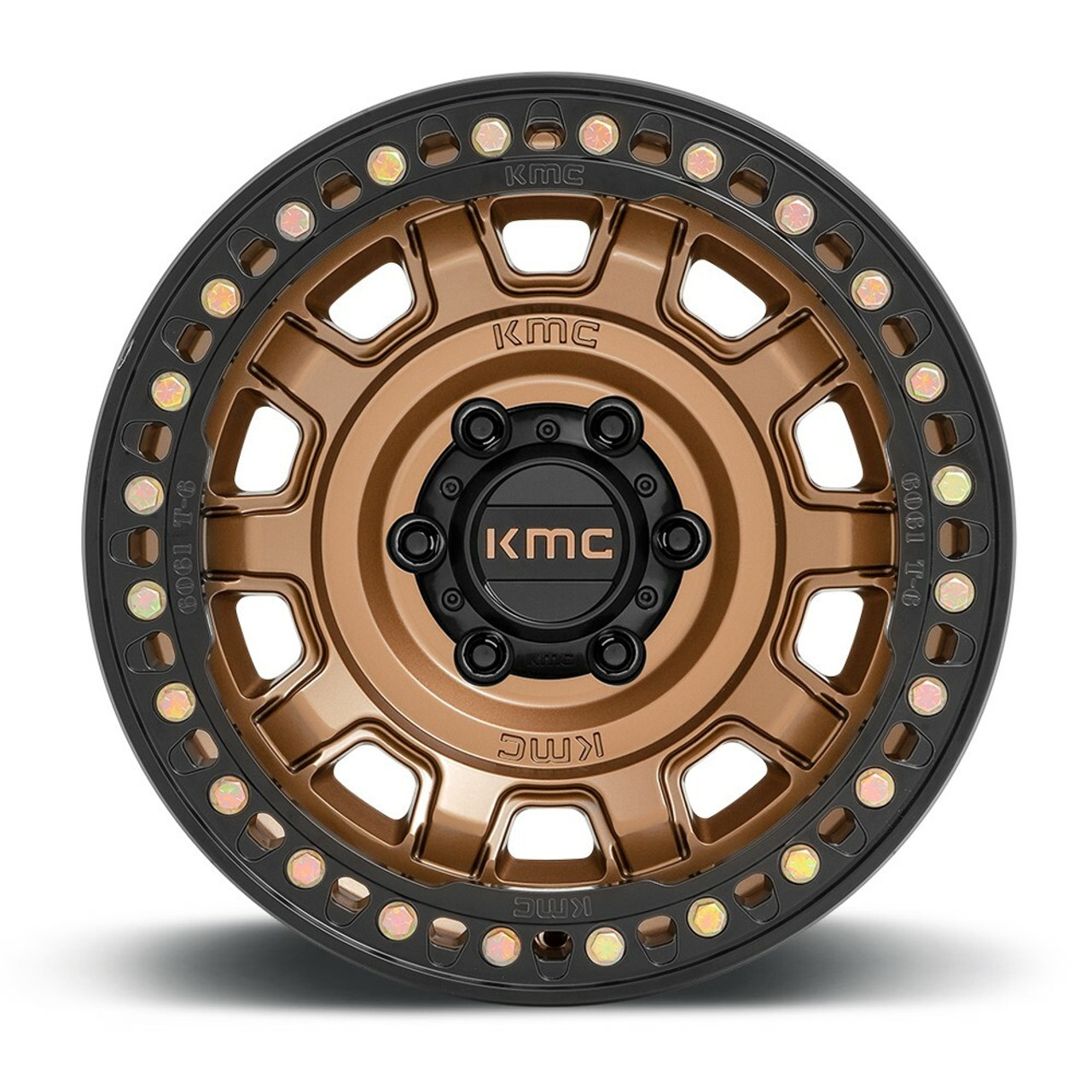 Set 4 KMC KM236 Tank Beadlock 17x9 6x5.5 Matte Bronze Wheels 17" -15mm Rims