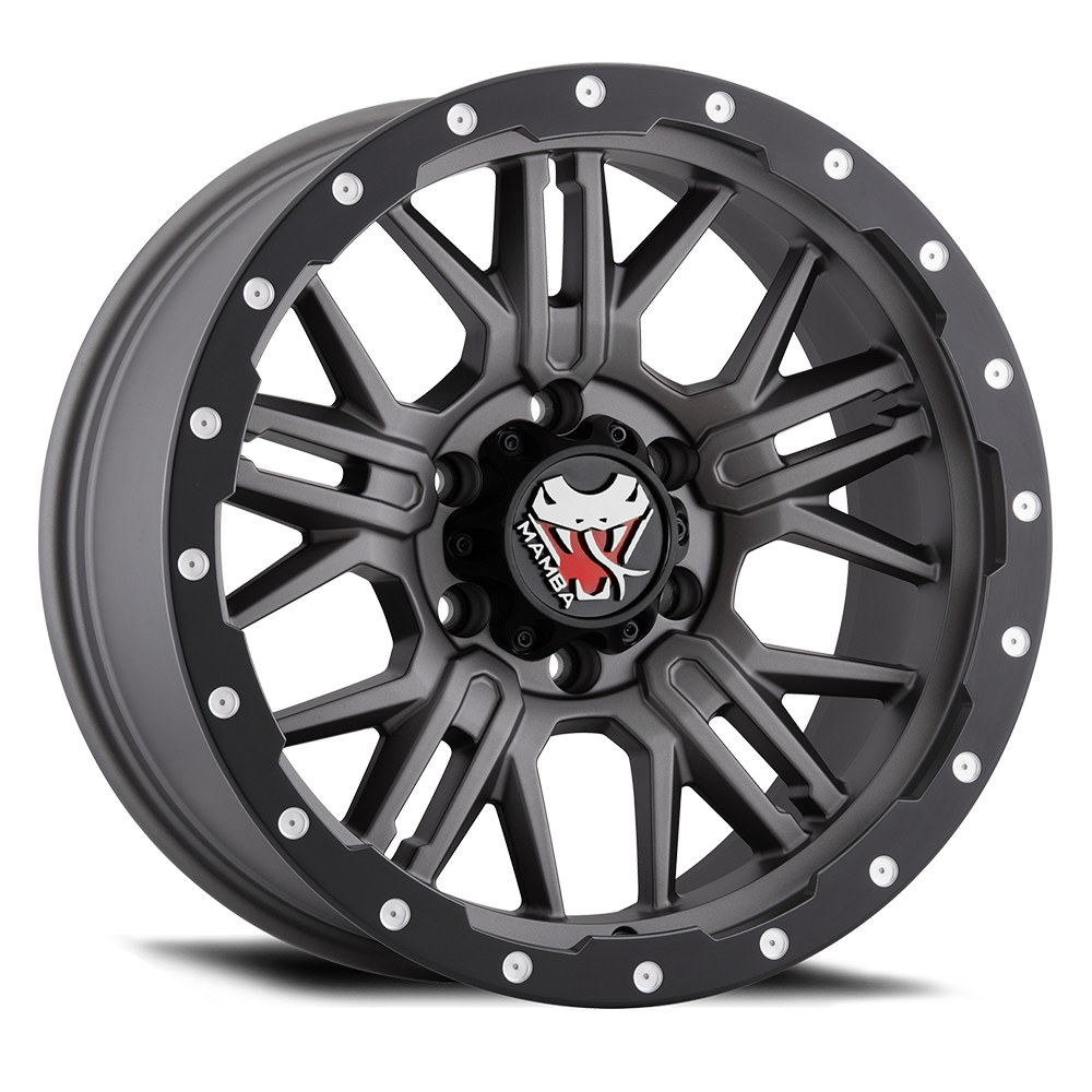 17" Mamba 597MG M25 17x9 6x135 Matte Grey Wheel 12mm For Ford Lincoln Truck Suv