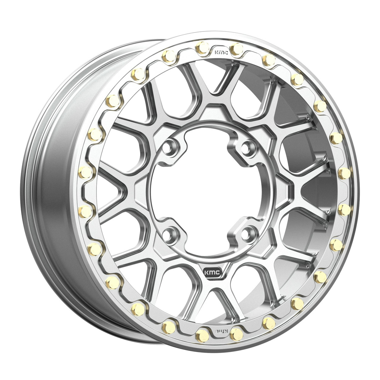 Set 4 KMC Powersports Ks435 Grenade Beadlock Forgedx6 4x137 Machine Wheels" 38