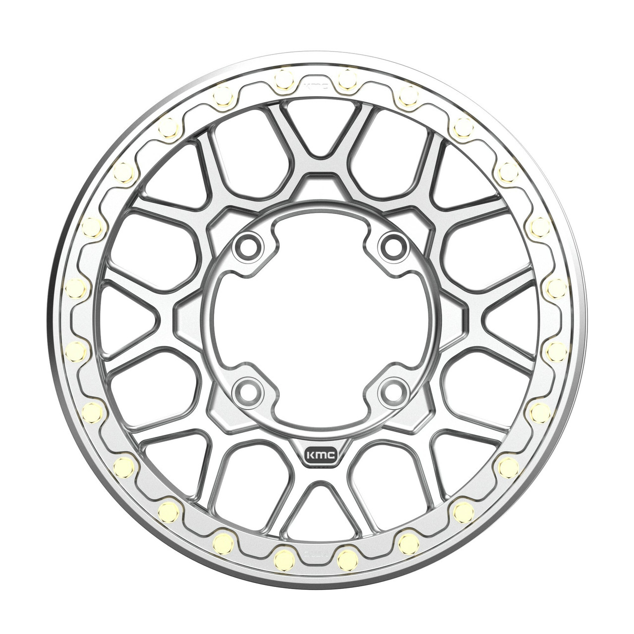 Set 4 KMC Powersports Ks435 Grenade Beadlock Forgedx6 4x137 Machine Wheels" 38